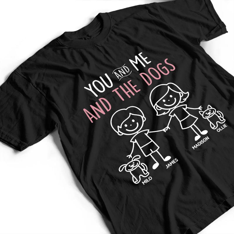 Gift For Couples,Gift For Husband,Gift For Wife,Gift For Boyfriend,Gift For Girlfriend,LGBT,Gift For Women,Gift For Men,Dog Lovers,Pet Lovers,Cat Lovers,Dog Couple,Cat Couple,Pet Couple,Love,Stick Figure - Stick Figures You Me And The Dog Cat - Personalized T Shirt