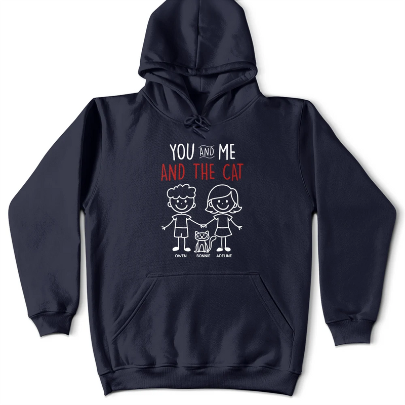 Gift For Couples,Gift For Husband,Gift For Wife,Gift For Boyfriend,Gift For Girlfriend,LGBT,Gift For Women,Gift For Men,Dog Lovers,Pet Lovers,Cat Lovers,Dog Couple,Cat Couple,Pet Couple,Love,Stick Figure - Stick Figures You Me And The Dog Cat - Personalized T Shirt