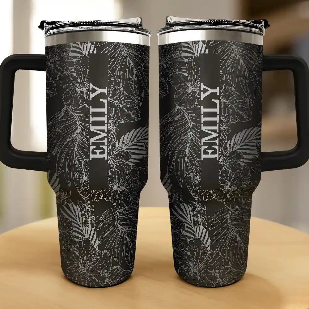 Summer, Gift For Yourself, Happy - Summer Aloha Floral Vibe - Personalized Engraved 40oz Tumbler