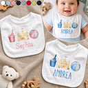 Adorable, New Baby, New Mom, Gift For Mother, Summer, Icon - Summer Beach Toys Trio - Personalized Baby Bib