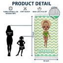 Gift For Women, Gift For Yourself, Summer, Travel, Happy, Beach - Summer Beach Travel Girl - Personalized Turkish Beach Towel