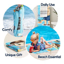 Gift For Kids, Beach, Happy - Summer Beach Vacation Holiday Vibe Maze Labyrinth - Personalized Beach Towel