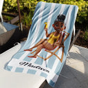 Happy, Summer, Beach, wimming, Poolside, Gift For Yourself, Gift For Women, Gift For Men, Gift For Bestie - Summer Is Calling Vacation 3D Cartoon - Personalized Beach Towel
