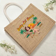 Beach, Summer, Gift For Yourself, Happy - Summer Time Just A Girl Who Loves Beach - Personalized Jute Beach Bag