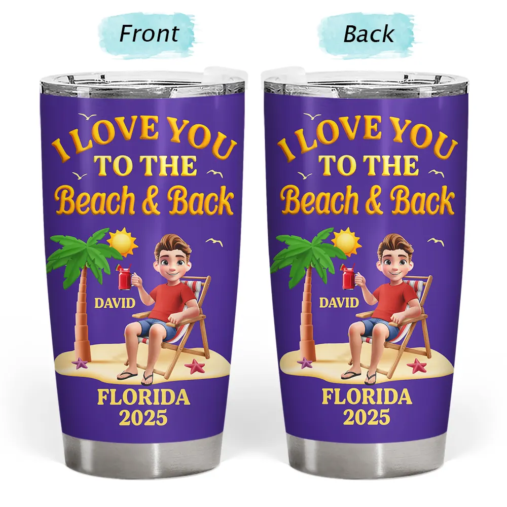 Travel,Summer,Beach,Gift For Bestie,Gift For Sibling,Gift For Yourself - Sun Sand And A Drink In My Hand Vacation - Personalized Tumbler