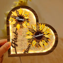 Gift For Mother,Gift For Grandma,Love - Sunflower First Mom Now Grandma - Personalized LED Light Wooden Plaque