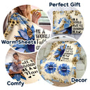 Gift For Women, Gift For Grandma, Love - Sunflower World Full Of Grandmas - Personalized Fleece Blanket, Sherpa Blanket