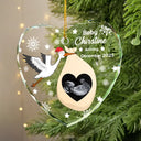 Christmas,New Mom,Pregnant Mom,Family,Happy - Custom Photo Sweet Baby Arriving Stork Pregnancy Announcement - Personalized Heart Shaped Glass Ornament