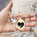 Christmas,New Mom,Pregnant Mom,Family,Happy - Custom Photo Sweet Baby Arriving Stork Pregnancy Announcement - Personalized Heart Shaped Glass Ornament