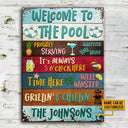 Swimming Pool Proudly Serving Grillin' Custom Classic Metal Signs