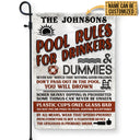 Swimming Pool Rules For Drinkers And Dummies Custom Flag, Funny Pool Decor