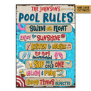 Swimming Pool Rules Sip On Cold One Custom Classic Metal Signs, Pool Decor
