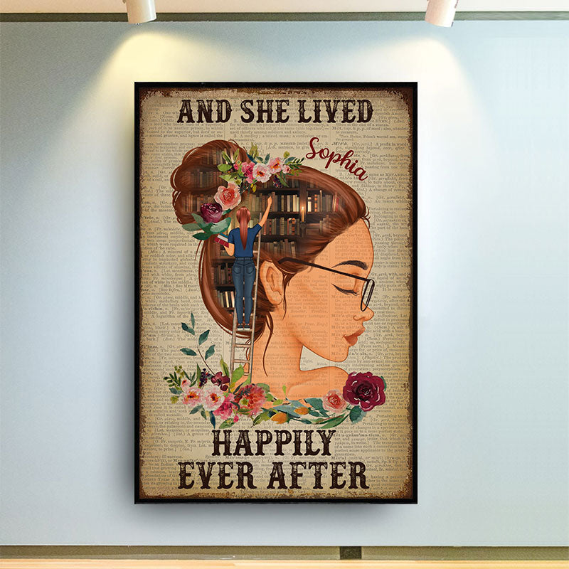 Juste une fille qui aime lire des livres - Cadeau personnalisé pour les amoureux des livres - Affiche personnalisée