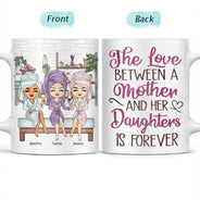 The Love Between Mother And Daughter - Gift For Mom - Personalized Custom White Edge-to-Edge Mug