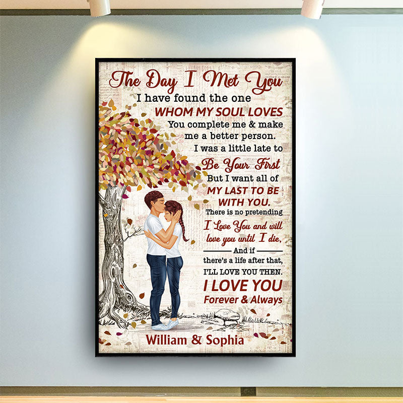 The Day I Met You - Gift For Couples - Personalized Custom Poster