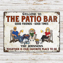 Patio Bar Together Is Our Favorite Place To Be Family - Backyard Sign - Personalized Custom Classic Metal Signs