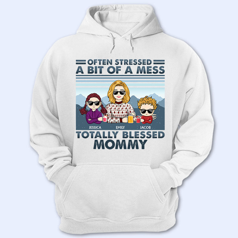 Maman souvent stressée un peu désordonnée jeune - Cadeau de Noël pour maman - T-shirt personnalisé