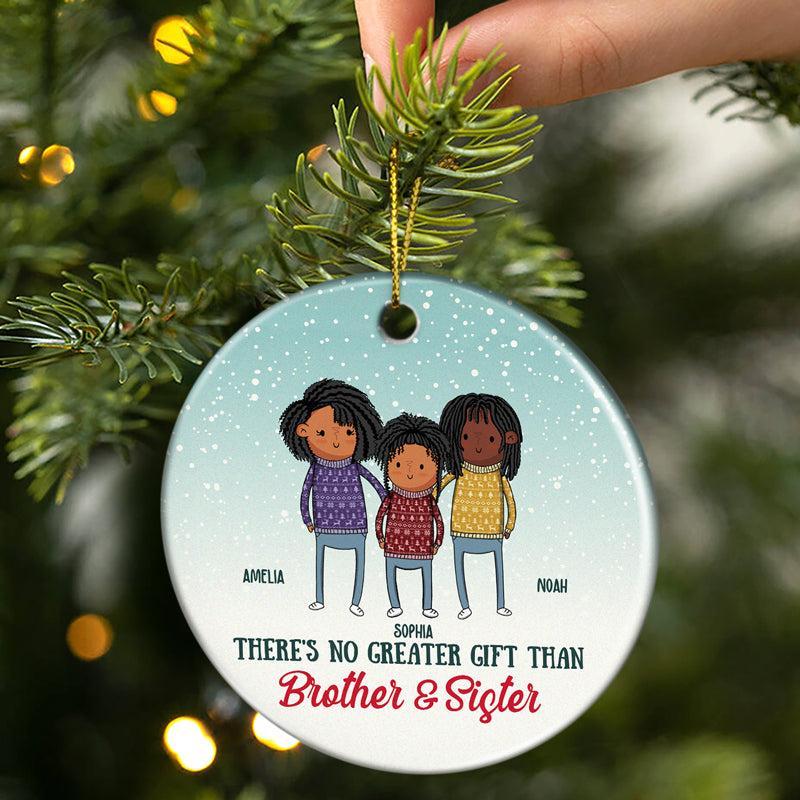 Il n'y a pas de plus beau cadeau que - Cadeau de Noël pour la famille, les amis - Ornement en céramique personnalisé en forme de cercle