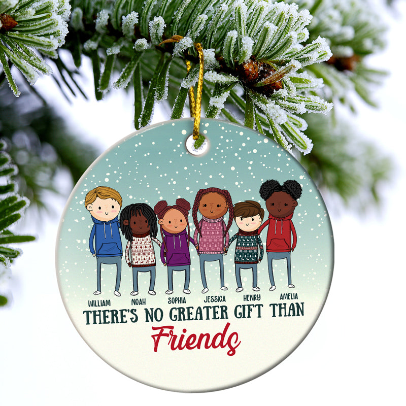 Il n'y a pas de plus beau cadeau que - Cadeau de Noël pour la famille, les amis - Ornement en céramique personnalisé en forme de cercle