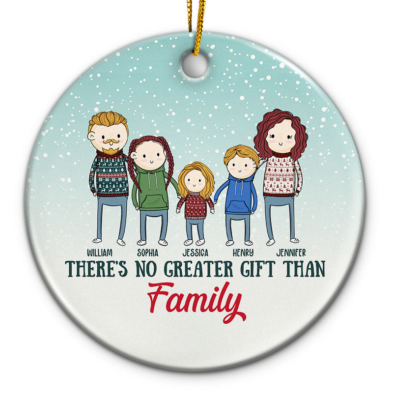Il n'y a pas de plus beau cadeau que - Cadeau de Noël pour la famille, les amis - Ornement en céramique personnalisé en forme de cercle