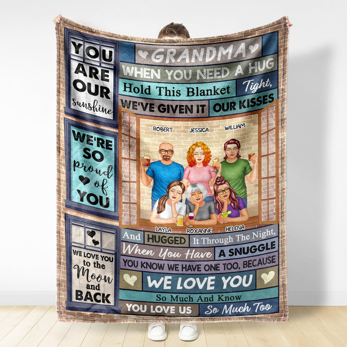 When You Need A Hug Hold This Tight - Birthday, Loving Gift For Mom, Mother, Grandma, Grandmother - Personalized Custom Fleece Blanket