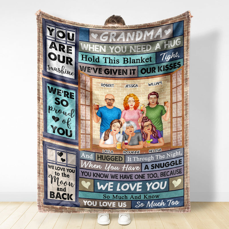 When You Need A Hug Hold This Tight - Birthday, Loving Gift For Mom, Mother, Grandma, Grandmother - Personalized Custom Fleece Blanket