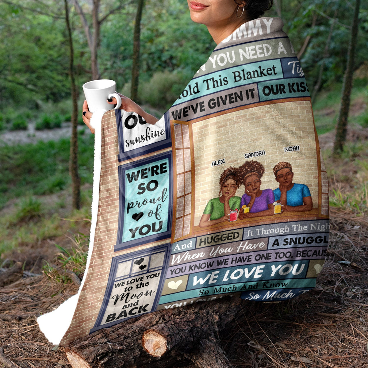 When You Need A Hug Hold This Tight - Birthday, Loving Gift For Mom, Mother, Grandma, Grandmother - Personalized Custom Fleece Blanket