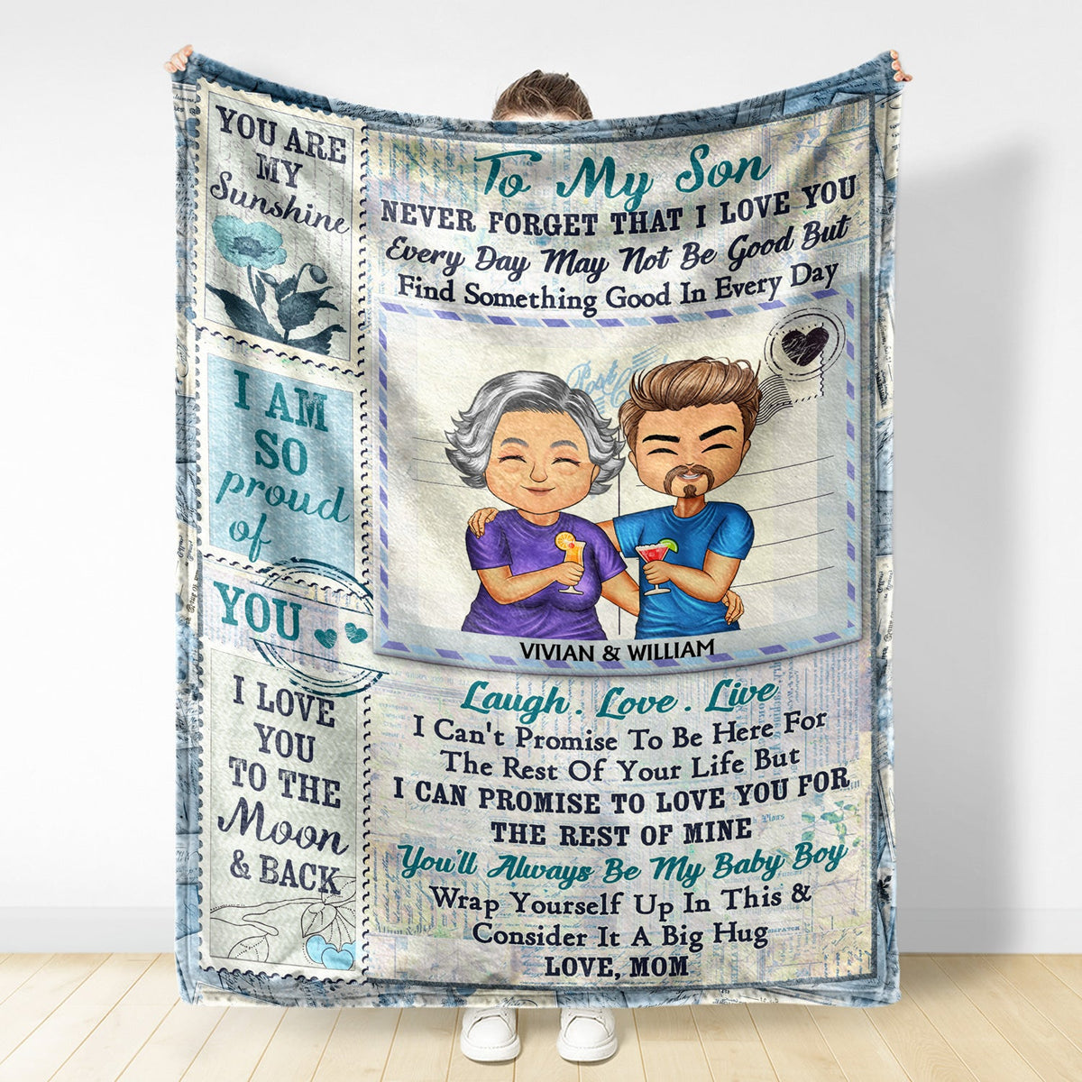 You Are My Sunshine I Am So Proud Of You Mom And Children - Gift For Daughter, Son - Personalized Custom Fleece Blanket