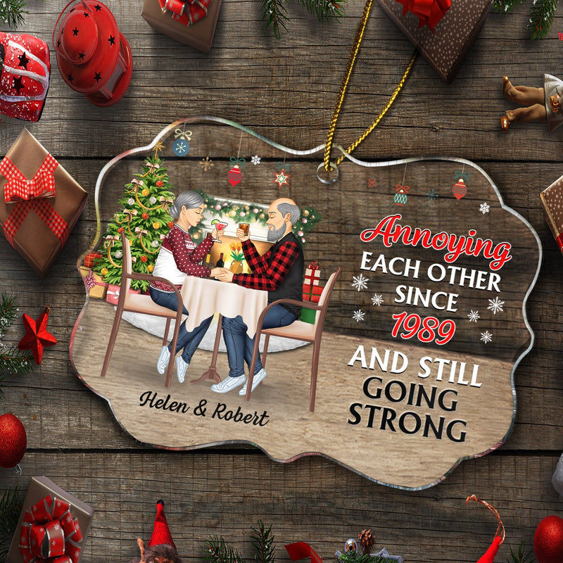 I Met You I Liked You I Love You Keeping You Romantic Couple - Birthday, Loving, Anniversary Gift For Spouse, Husband, Wife - Personalized Medallion Acrylic Ornament