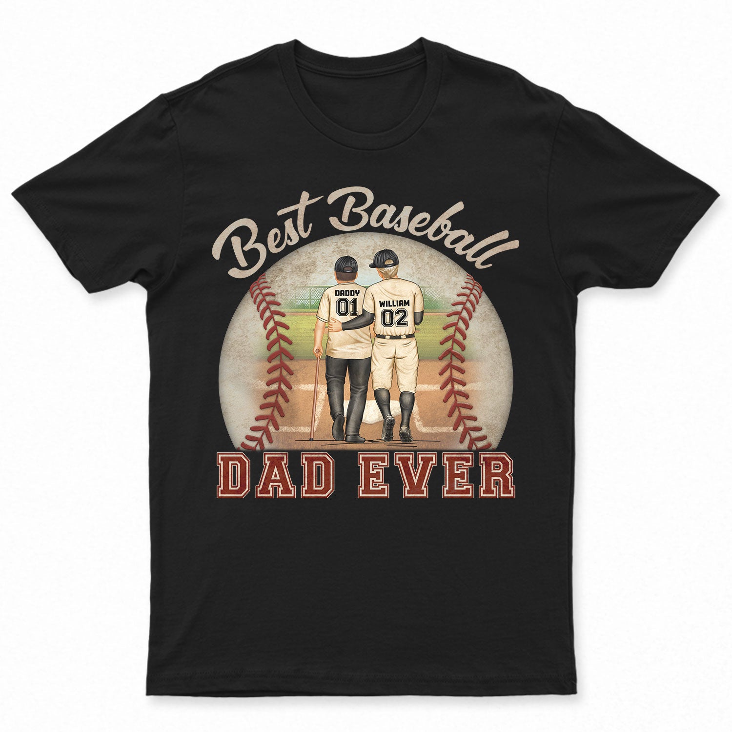 Best Baseball Softball Dad Ever - Birthday Gift For Sport Fan, Father, Grandpa - Personalized Custom T Shirt
