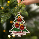 L'amour grandit ici en forme d'arbre - Cadeau de Noël pour la famille, les parents et les grands-parents - Décoration en bois personnalisée à 2 couches