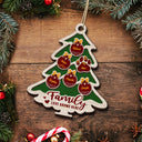 L'amour grandit ici en forme d'arbre - Cadeau de Noël pour la famille, les parents et les grands-parents - Décoration en bois personnalisée à 2 couches