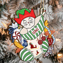 Cats In Stocking Xmas Pattern - Christmas Gift For Cat Lovers - Personalized Wooden Cutout Ornament