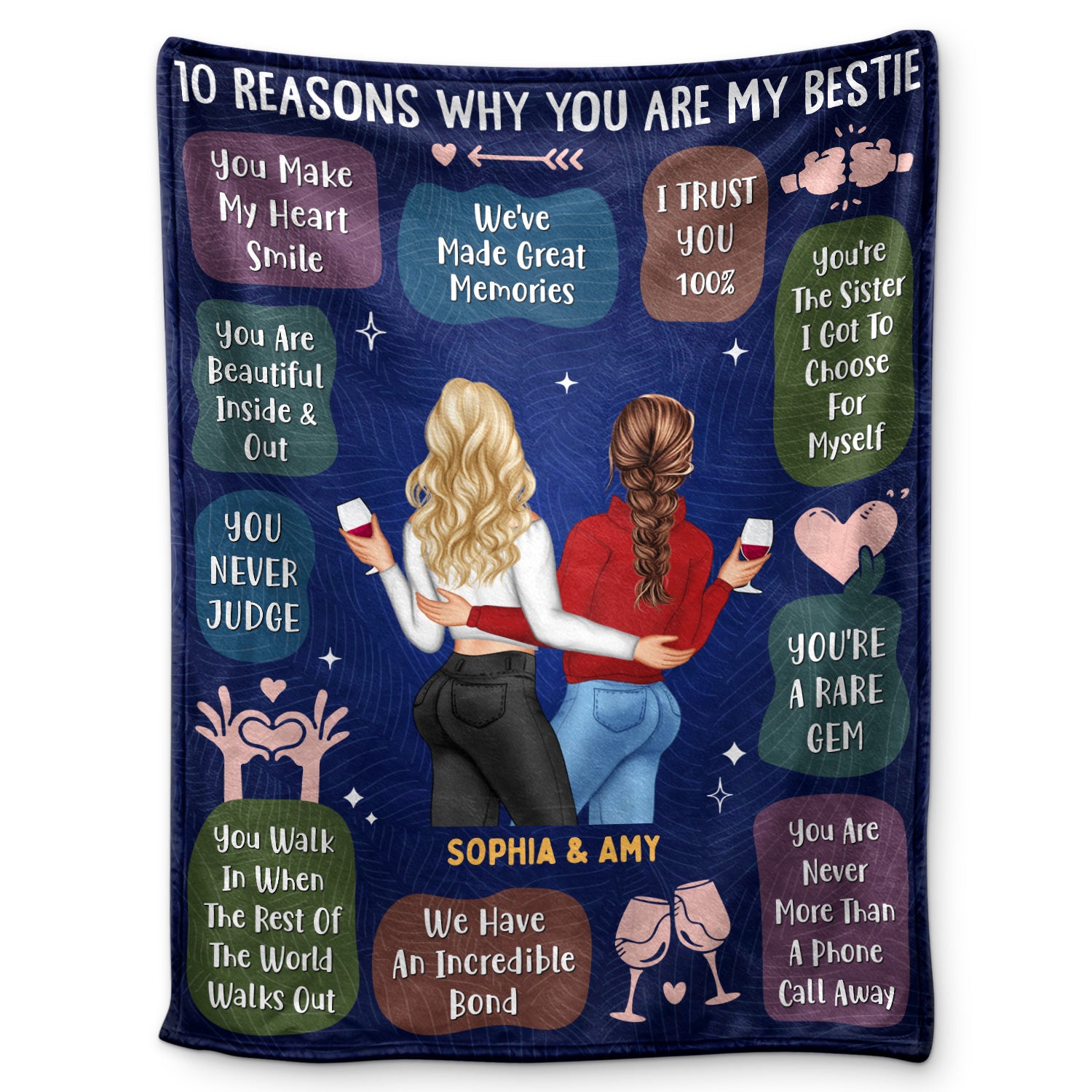10 Reasons Why You Are My Bestie - Holiday, Birthday, Loving Gift For Friends, Colleagues - Personalized Fleece Blanket