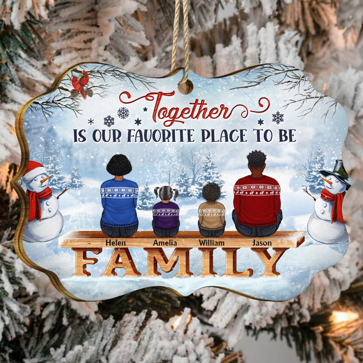 Toute la famille Le plus beau cadeau que nos parents nous ont offert, c'était l'un à l'autre - Cadeau commémoratif de Noël pour frères et sœurs, parents - Ornement en bois médaillon personnalisé