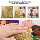 My Grandkids - Birthday, Loving Gift For Dad, Mom, Papa, Nana, Grandpa, Grandma - Personalized Sequin Pillow, Mermaid Sequin Cushion Magic Reversible Throw Pillow