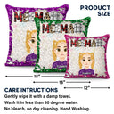 My Grandkids - Birthday, Loving Gift For Dad, Mom, Papa, Nana, Grandpa, Grandma - Personalized Sequin Pillow, Mermaid Sequin Cushion Magic Reversible Throw Pillow