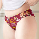 Custom Photo Caution Slippery When Wet - Birthday, Anniversary, Funny Gift For Wife, Girlfriend - Personalized Women's Low-waisted Brief