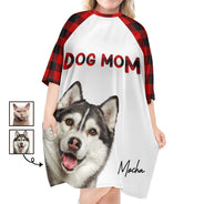 Custom Photo Dog Mom Cat Mom - Gift For Pet Lovers - Personalized Women's Sleep Tee