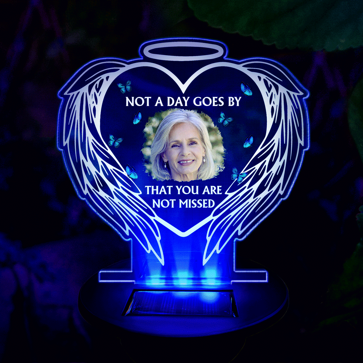 Custom Photo Not A Day Goes By That You Are Not Missed - Memorial Gift For Family, Friends, Siblings - Personalized Solar Light