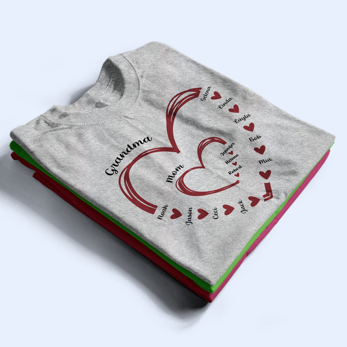 Nana Mama Little Hearts - Cadeau d'anniversaire et d'amour pour maman et grand-mère - T-shirt personnalisé