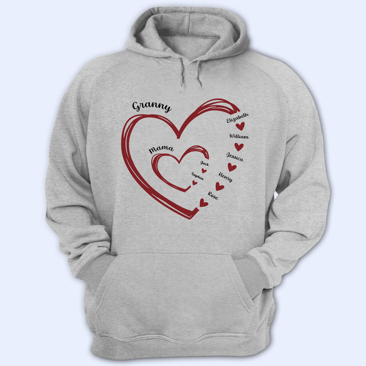 Nana Mama Little Hearts - Cadeau d'anniversaire et d'amour pour maman et grand-mère - T-shirt personnalisé