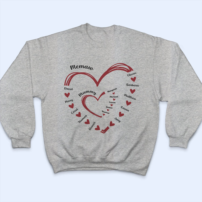 Nana Mama Little Hearts - Cadeau d'anniversaire et d'amour pour maman et grand-mère - T-shirt personnalisé