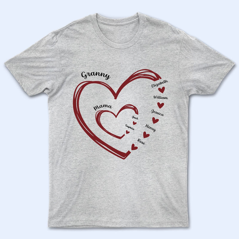 Nana Mama Little Hearts - Cadeau d'anniversaire et d'amour pour maman et grand-mère - T-shirt personnalisé