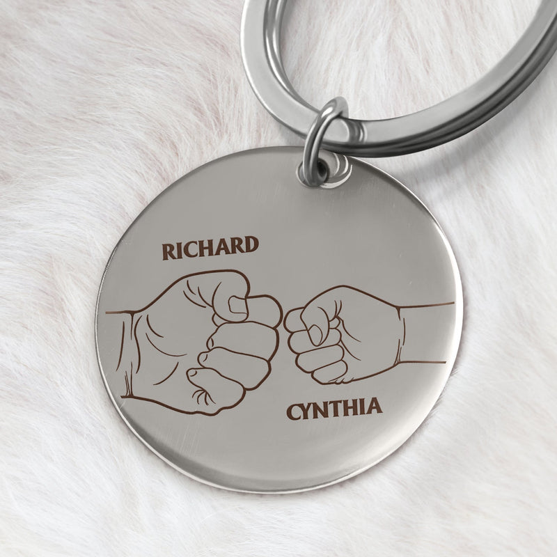 This Daddy Belongs To - Gift For Dad, Father, Grandpa - Personalized Keyring