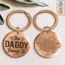 This Daddy Belongs To - Gift For Dad, Father, Grandpa - Personalized Keyring
