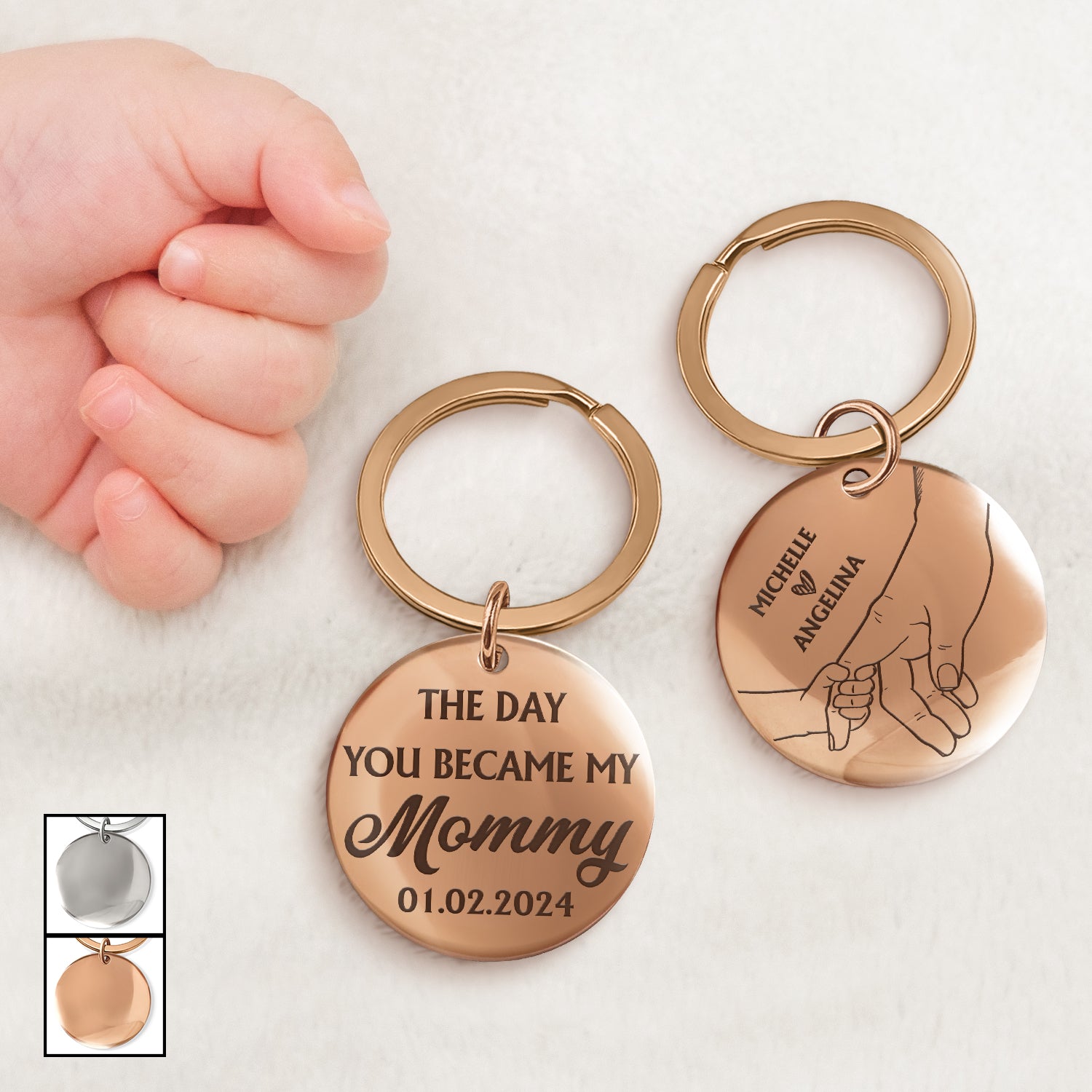 The Day You Became My Mummy - Gift For Mom, Mother, New Mom - Personalized Keyring