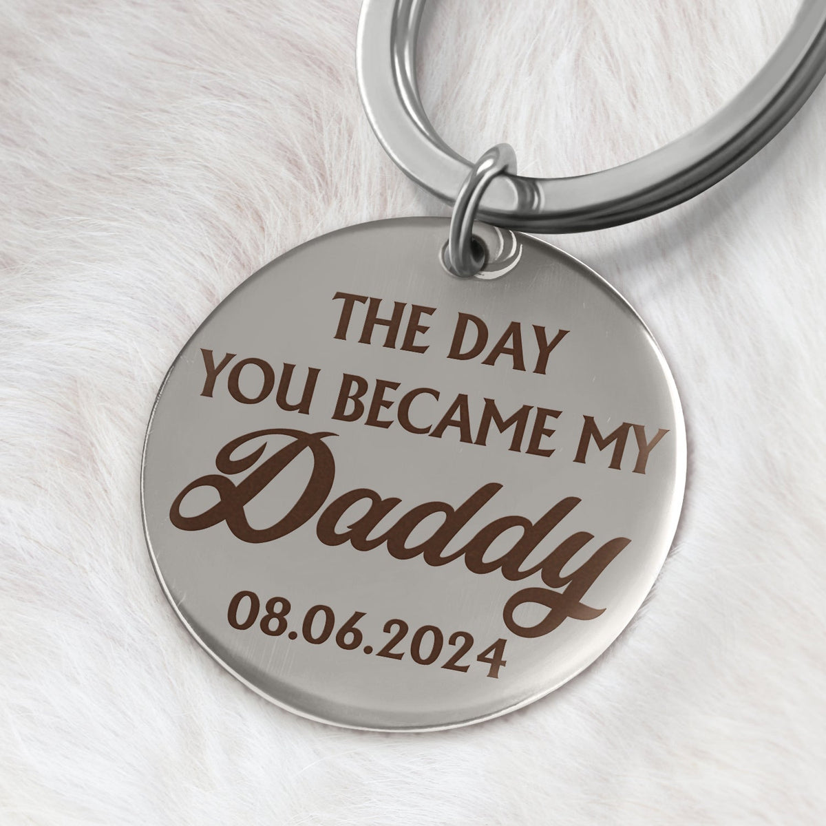The Day You Became My Daddy - Gift For Dad, Father, New Dad - Personalized Keyring