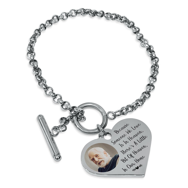 Custom Photo I'll Carry You - Memorial Gift For Family, Siblings, Friends, Dog Lovers, Cat Lovers - Personalized Heart Bracelet