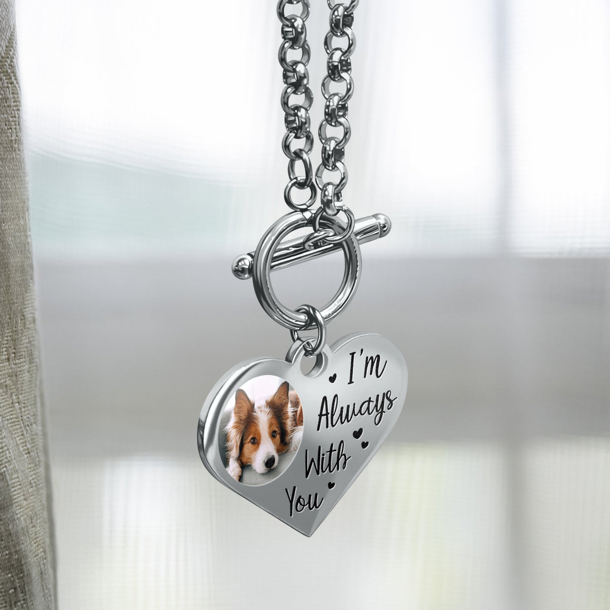 Custom Photo I'll Carry You - Memorial Gift For Family, Siblings, Friends, Dog Lovers, Cat Lovers - Personalized Heart Bracelet